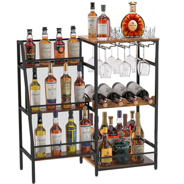 Versatile Liquor Stand For Home Bar, Wine Rack Freestanding Floor, Min
