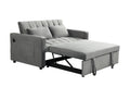 3 In 1 Sleeper Sofa Couch Bed Twin Gray Fabric