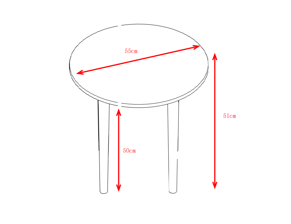 Round Coffee Table White Oak White Primary Living Space Modern Rubberwood Particle Board Particle Board