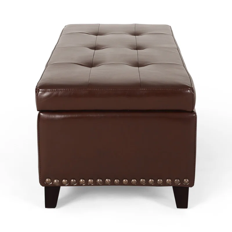 Baltimore Ottoman Chestnut Leather