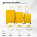 Hardside Luggage Sets 3 Pieces, Expandable Luggages Spinner Suitcase With Tsa Lock Lightweight Carry On Luggage 20Inch 24Inch 28Inch Antique Yellow Polypropylene