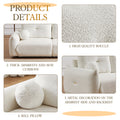 Lamb'S Wool 2 Seater Cushion Sofa 90'' Comfortable Sofa For Living Room Bedroom And Other Casual Spaces Lamb'S Wool Sofa With 2 Cushions And 2 Ball Pillows. Beige Beige Foam Fabric 2 Seat