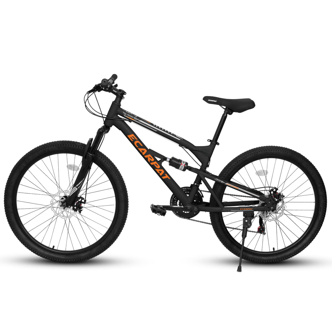 A26207 26 Inch Steel Frame Shock Fork Plus Shock Absorber 21 Speed Unisex Mountain Bike Black Without Wear Resistant Garden & Outdoor Sporty Multifunctional Steel