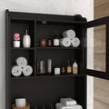 Modern Over The Toilet Space Saver Organization Wood Storage Cabinet For Home, Bathroom Espresso Espresso Mdf