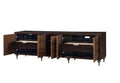 Diya Console Cabinet, Forged Bronze & Espresso Finish Ac02503 Bronze Wood