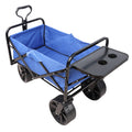 Folding Wagon Garden Shopping Beach Cart Blue Blue Metal