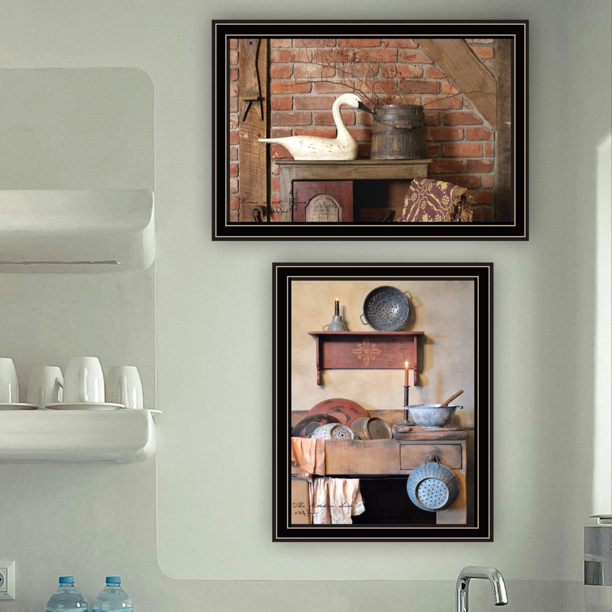 2 Piece Vignette Home Sweet Home Black Framed Wall Art For Living Room, Bedroom Wall Art Print For Home Decor By Billy Jacobs Multicolor Wood Paper