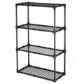 4 Shelf Wire Rack 1Pack With Cover Black Steel