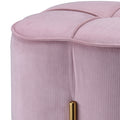 Blush Pink And Gold Round Ottoman Pink Primary Living Space Solid Pink Modern Square Velvet