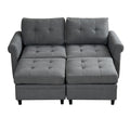 U Shaped Sectional Couch Convertible Sectional Couch With Double Chaise 6 Seat Sectional Sofa For Living Room Grey Fabric 6 Seat