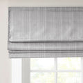 Basketweave Total Blackout Roman Shade Grey Polyester