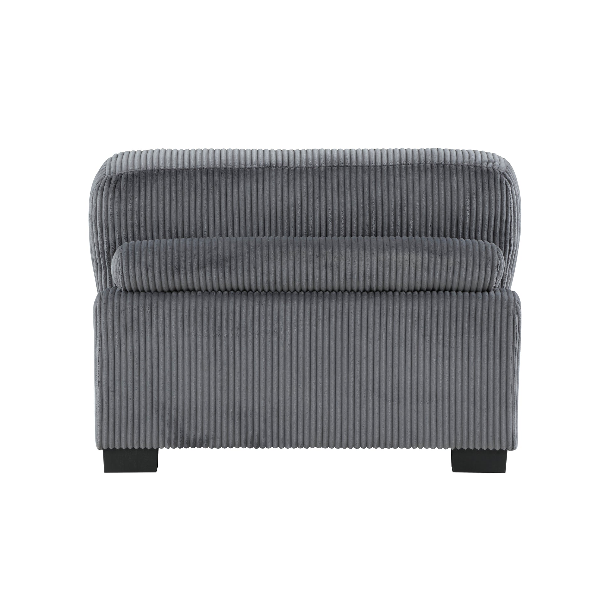 1Pc Modern Living Room Furniture Modular Armless Chair Plush Gray Corduroy Fabric Upholstery Plywood Frame, Matching Pillow Gray Wood Primary Living Space Modern Plywood 1 Seat