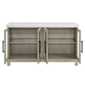 Csrena Lighted White Marble Sideboard Brown -