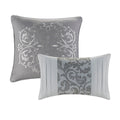 Embroidered 8 Piece Comforter Set Grey King King Grey Polyester