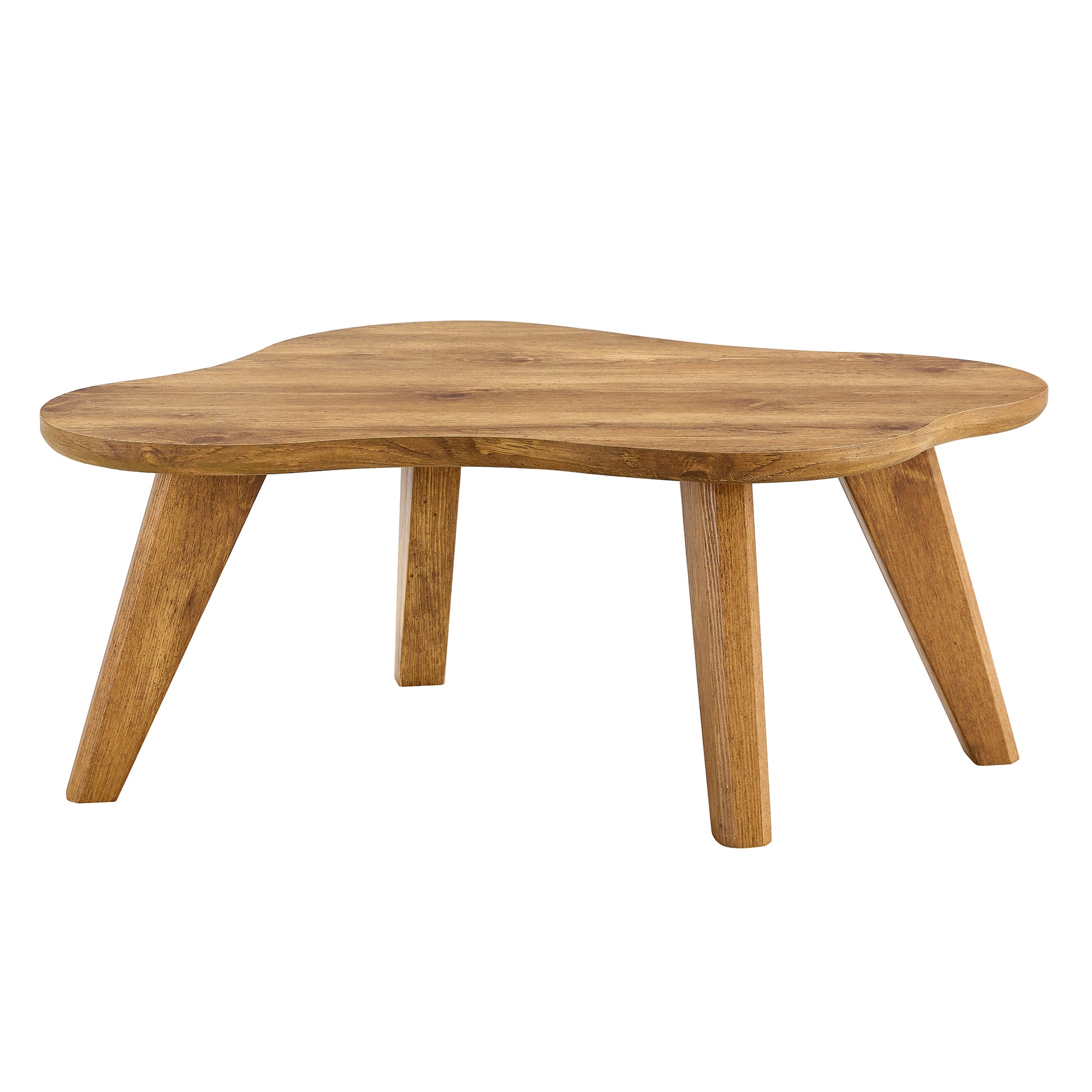 Modern Minimalist Wood Color Table Top. Solid Wood Legs, Cloud Shape To Give You A Experience, Computer Desk. The Game Table. Suitable For Dining And Living Rooms. Wood Mdf