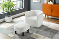Swivel Accent Chair 360 Comfy Recliner Corduroy Arm Chair Single Sofa With Ottoman For Living Room Bedroom White Fabric