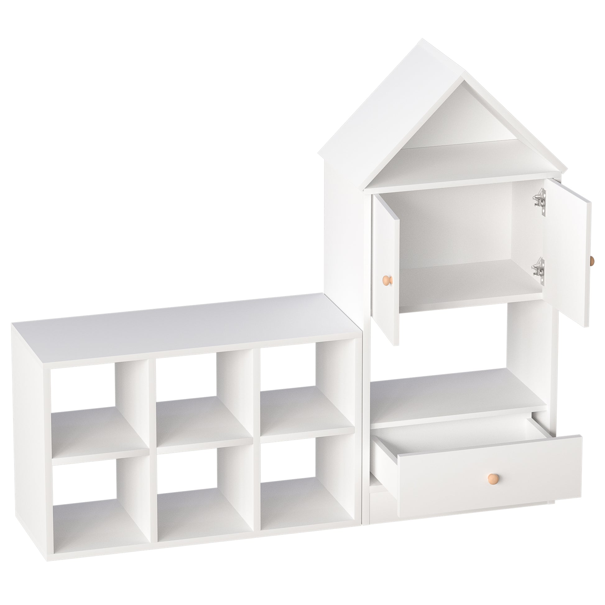 Versatile Children'S Bookshelf With House Shaped Design, Multi Functional Storage For Books And Toys, Adjustable Placement, Durable Kids Organizer For Playroom Or Bedroom Easy Assembly & Safe For