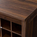 Brown Walnut Color Modular 32 Wine Bar Cabinet Buffet Cabinet Walnut Brown Mdf