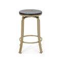 Counter Stool2Pcs Set Black Gold Metal