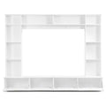 Large Wall Unit Entertainment Center With Bookshelves For Tvs Up To 78'', Modern Tv Console With Cabinets And Open Shelves, 4 In 1 Tv Stand With Golden Handles, White, 104.2''W*81.2''H White 70 79 Inches Mdf