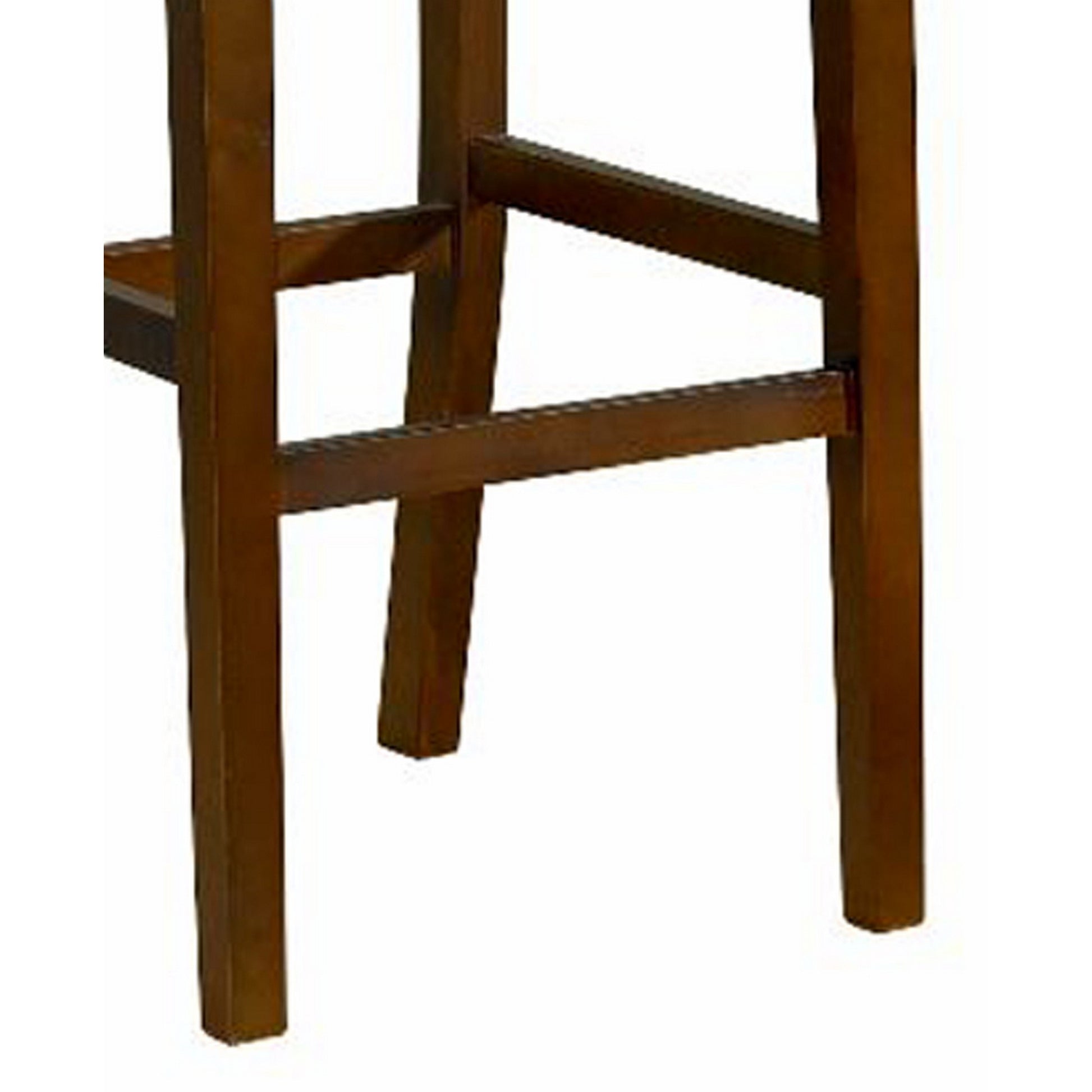 Wooden Bar Stool Withupholstered Seat And Back, Brown Brown Wood