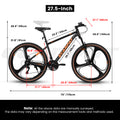 A27301M Ecarpat Mountain Bike 27.5 Inch Wheels, 21 Speed Road Bicycle With Dual Disc Brakes For Men And Women,High Carbon Steel Frame Front Fork Bicycles, Adult Faster Racing Bike Black Steel