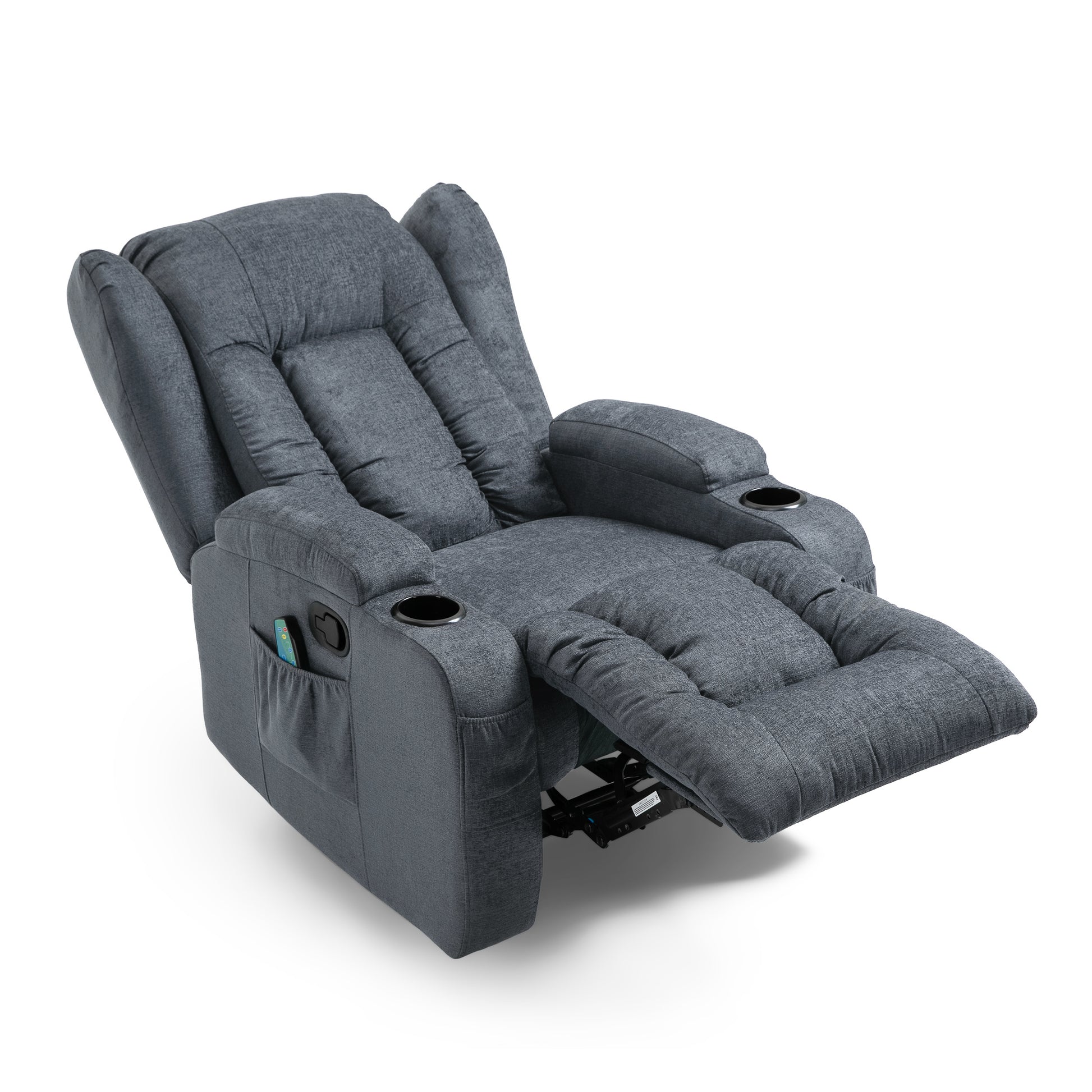 Massage Recliner Charcoal Fabric
