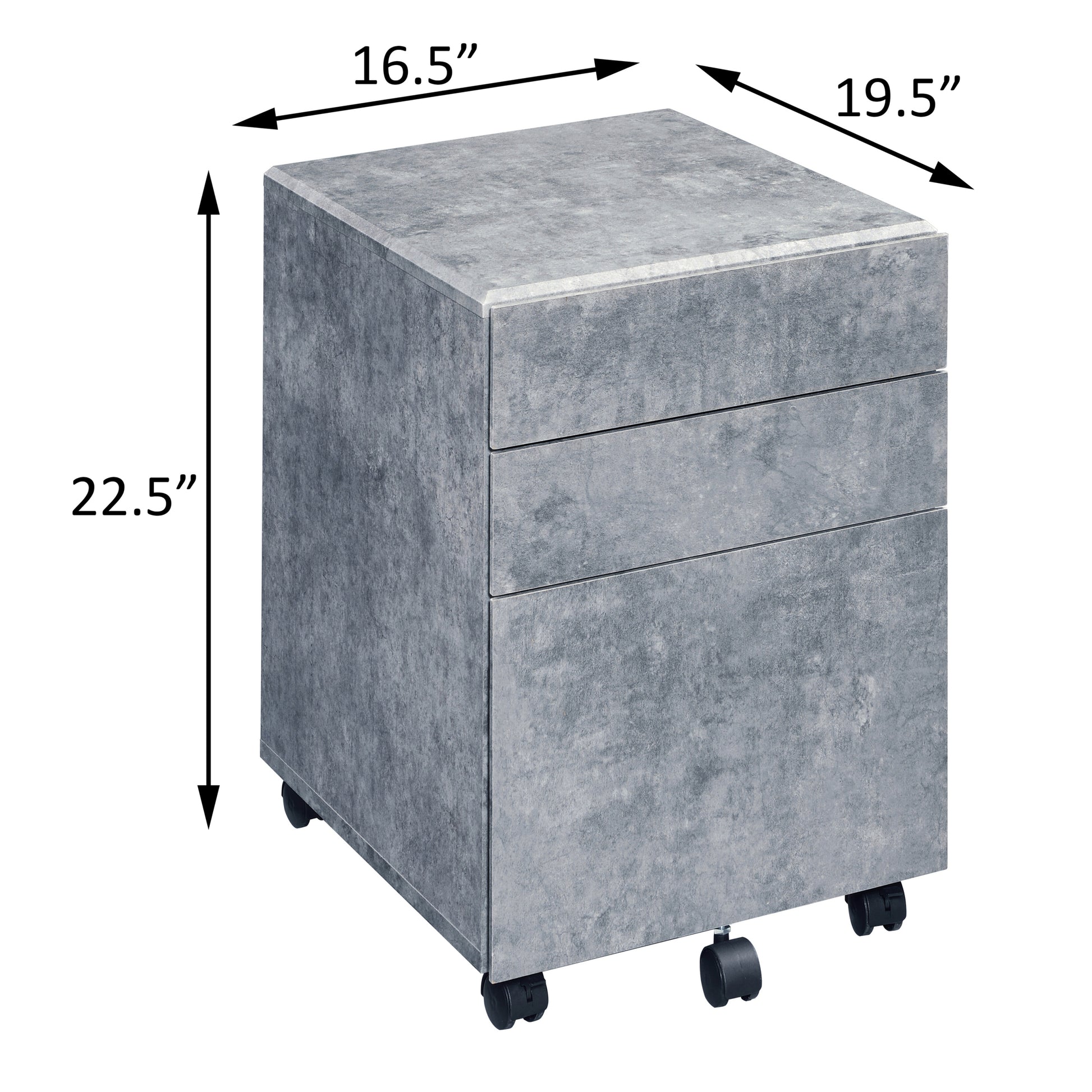 Silver 3 Drawer File Cabinet - Filing Cabinets