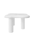 Cloud Coffee Table Classic Modern Marbling Tea Table, Irregular Indoor End Table For Living Room Apartment Free Shape With 3 Legs White Modern Mdf