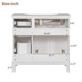 36 Inch Bathroom Vanity With Resin Sink, Modern Bathroom Cabinet In White,Featuring Two Soft Close Doors And Four Drawers White Bathroom Solid Wood Mdf Resin