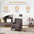 Upholstered Accent Chair Tufted Armchair For Living Room And Bedroom, Russet Brown Brown Birch Foam Teddy