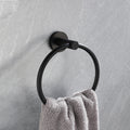 5 Piece Bathroom Towel Rack Set Wall Mount Matte Black Aluminium