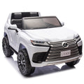 Licensed Lexus Lx600 24V Two Seater Kids Ride On Car W Parents Control,Seat Width 20 Inches,2Wd,Four Wheel Suspension,Bluetooth,Mp3,Music,Adjustable Volume,Power Display,Speeds 1.86 3.11Mph For Kids. White Polypropylene