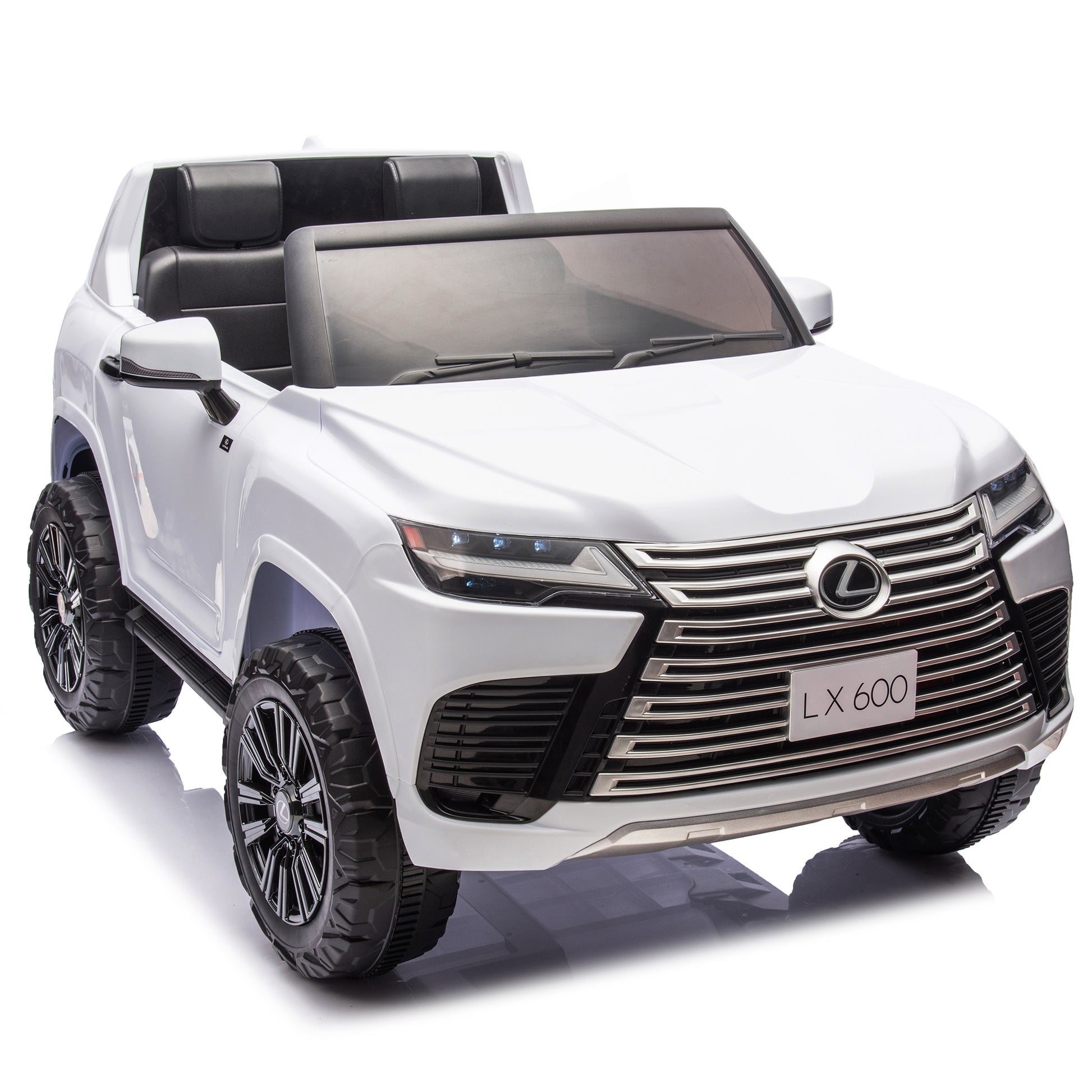 Licensed Lexus Lx600 24V Two Seater Kids Ride On Car W Parents Control,Seat Width 20 Inches,2Wd,Four Wheel Suspension,Bluetooth,Mp3,Music,Adjustable Volume,Power Display,Speeds 1.86 3.11Mph For Kids. White Polypropylene