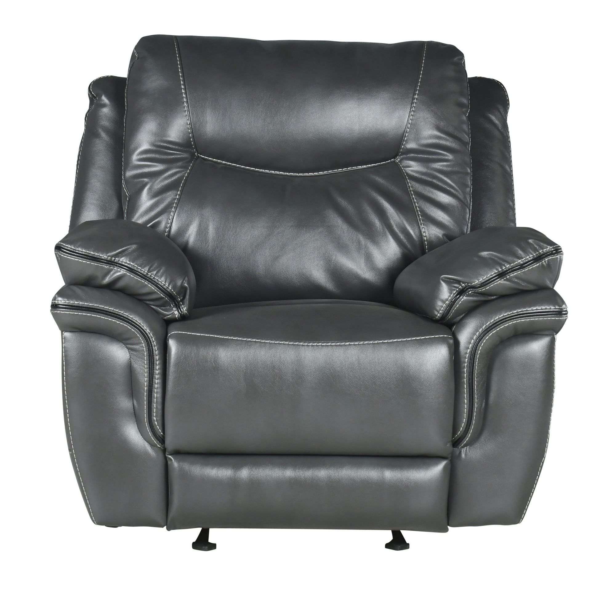 Isabella Recliner Chair Gray Dark Gray Faux Leather
