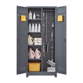 Metal Storage Cabinets, Cleaning Tool Cabinet With Locking Door, Tall Broom Tool Organizer And Storage, Large Storage Cabinet For Kitchen, Pantry, Office, Shop 3 4 Shelves Grey Door Locks Modern Metal