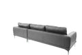 Left Facing Sofa, Right Facing Chaise Sectional Set Antique Grey Sleek Modern 2Pc Sectional W Pillows Antique Gray Faux Leather Primary Living Space Cushion Back Classic,Contemporary,Modern L Shaped Pine Metal 5 Seat