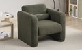 Modern Accent Chair Lambskin Sherpa Fabric Upholstered Comfy Reading Arm Chair Soft Padded Armchair With Back And Pillow For Living Room Bedroom Reception Waiting Room Office,Seaweed Green Seaweed Green Primary Living Space Upholstered