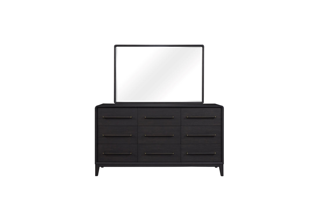 Rectangle Wood Mirror Black Solid Wood Mdf