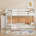 Twin Over Twin Bunk Bed With 4 Drawers And 3 Shelves White Twin White Solid Wood