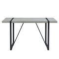 Table And Chair Set. Modern Minimalist Grey Marble Textured Mdf Dining Table With Metal Frame. Comes With Chairs With 4 Pu Cushions And Black Metal Legs. Gray Seats 4 Mdf Metal