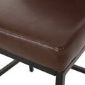 Counter Stool Set Of 2 Dark Brown Leather