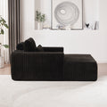 75 Inch Corduroy Sponge Sofa Lounge Chair,No Assembly Required,Fluffy Modern Sleeper Chair For Indoor Living Room Bedroom Black Foam Corduroy 1 Seat