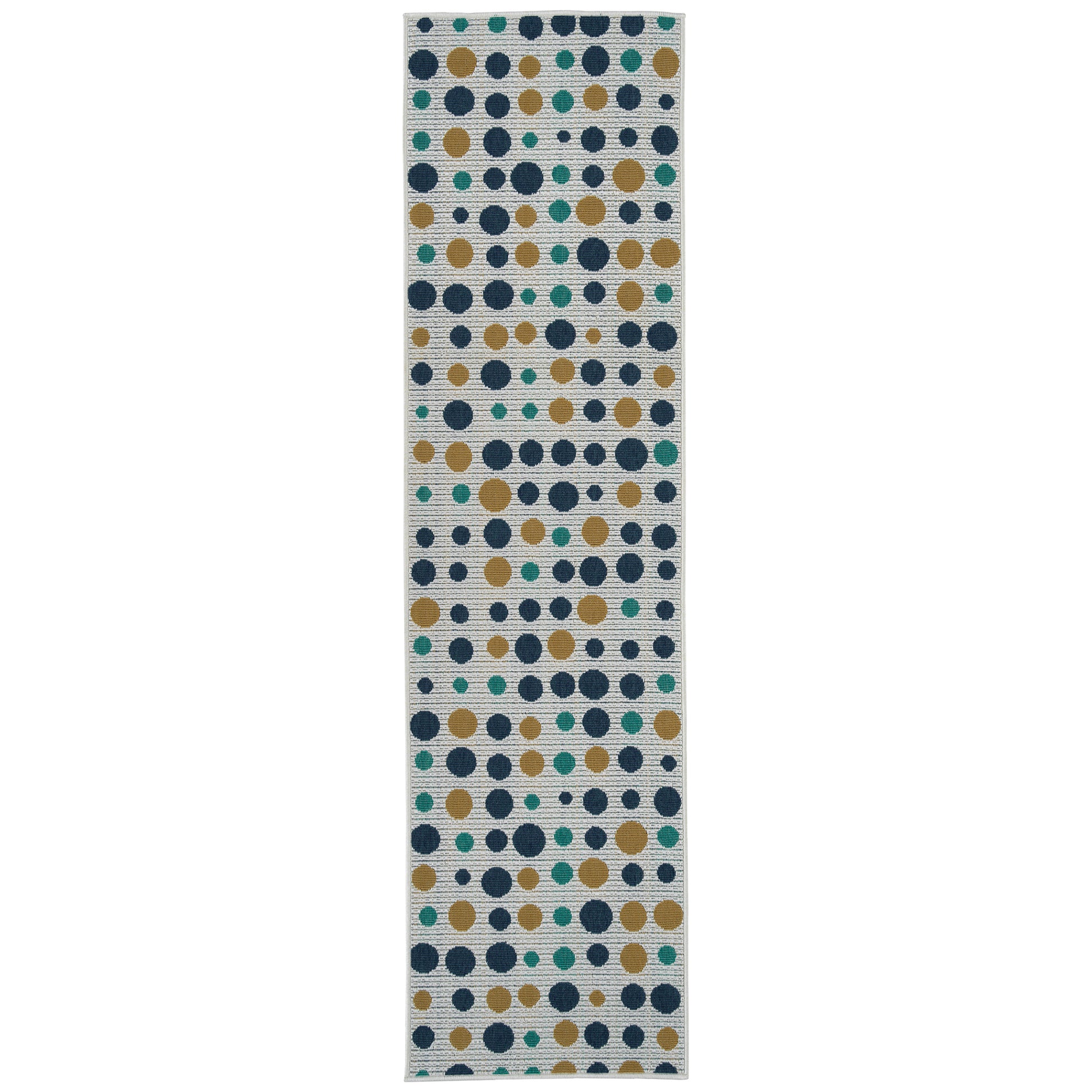 Contemporary, Transitional, Polka Dots, Nautical, Textured 3'6" X 5'6" Rectangle Area Rug Multi Polypropylene