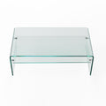 Coffee Table 12Mm Tempered Bent Glass ,8Mm Shelf Glass Clear Tempered Glass