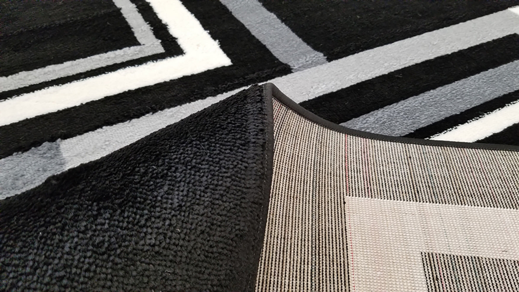 Jersey Area Rugs, Carpets For Livingroom, 7X10 Area Rugs ,1925 Black Grey Rectangle 8&10 Black Grey Contemporary Abstract Polypropylene