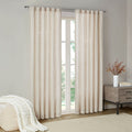 Faux Linen Rod Pocket And Back Tab Fleece Lined Curtain Panel Only 1 Pc Panel Natural Polyester