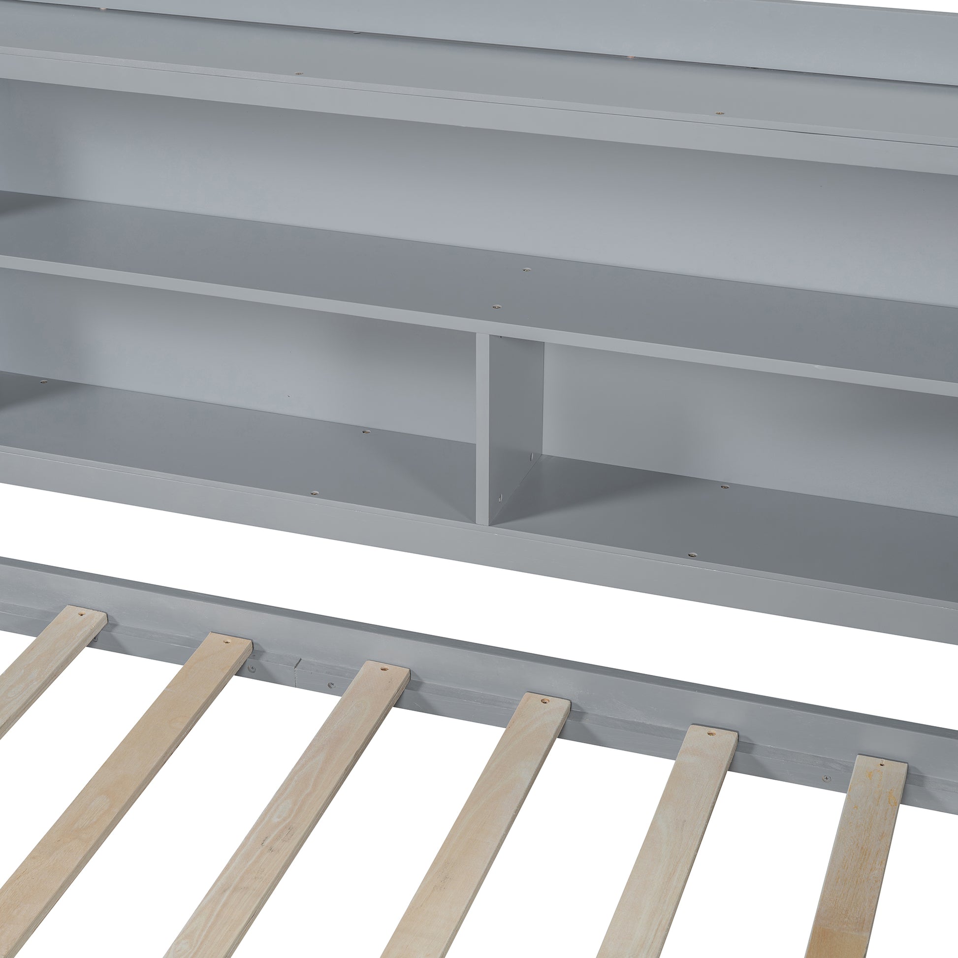 Full Size Wooden Daybed With 3 Drawers, Usb Ports And Deskgray Full Gray Wood