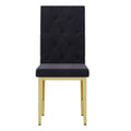 4 Piece Dining Chair, Modern Kitchen Upholstered High Backrest, Metal Leg Office Chair For Dining Room, Office, Dining Room. Black Velvet