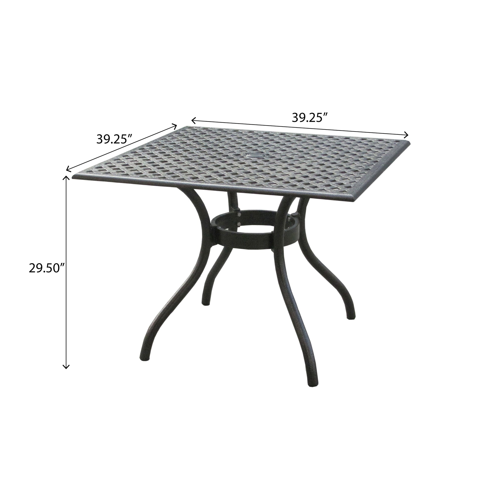 Cayman Arch Mesh I 39In Sq Table Black Aluminium